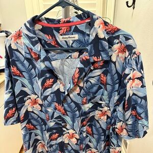 Tommy Bahama Navy Tropical Floral Shirt
